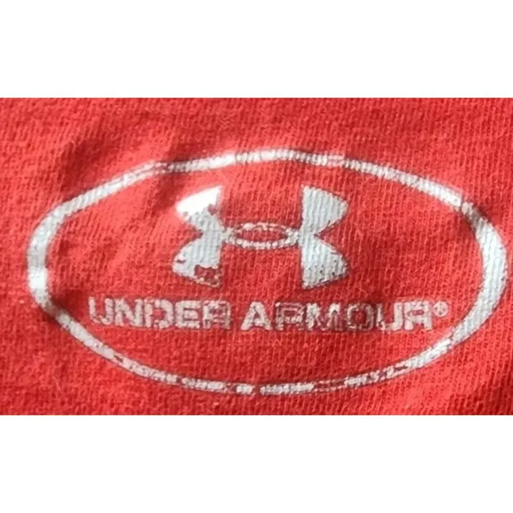Under Armour Mens Size M Loose Graphic Football Shirt T-Shirt Shirt‎ Red